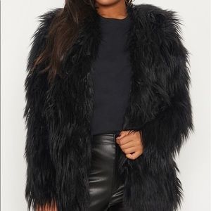 Shaggy faux fur coat